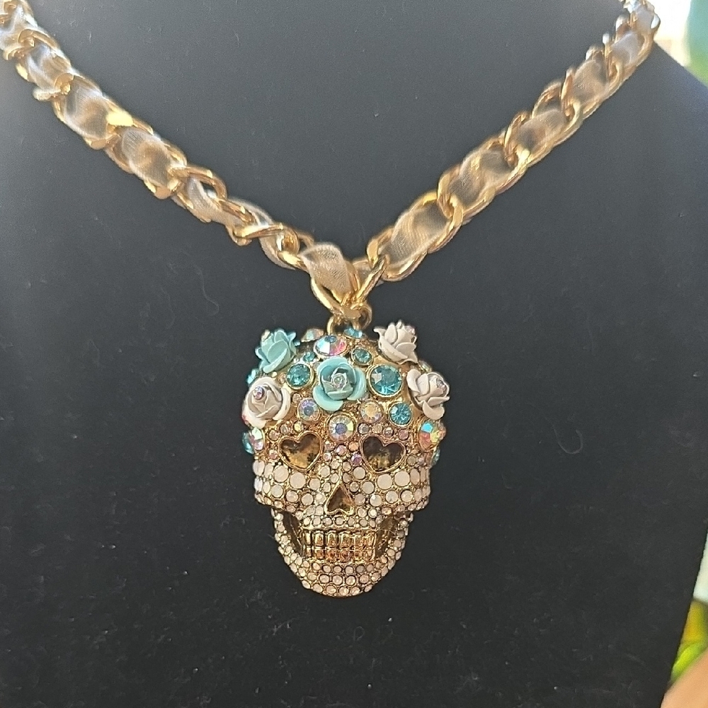SOLD***Betsey Johnson Sugar Skull Necklace